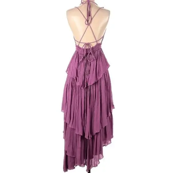 Free People Tiered XS Purple Endless Summer Maxi Dress - Picture 2 of 7
